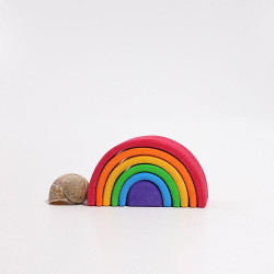 Set Mini-Curcubeu 6 piese din lemn de tei Grimms (Rainbow Mic)
