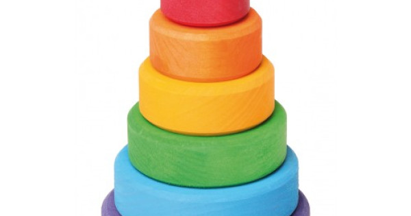 Turnulet Mic Colorat Stivuit Grimms Lemn Artar Vopsea Non Toxica