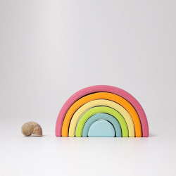 Set Curcubeu Pastel 6 piese din lemn de tei Grimms (Rainbow Mediu Pastel) Set Curcubeu Pastel 6 piese din lemn de tei Grimms (Rainbow Mediu Pastel)