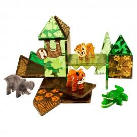 Set Magna-Tiles Jungle Animals - 25 piese magnetice de construcție cu animăluțe