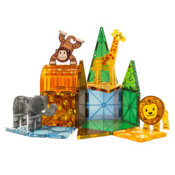 Set MAGNA-TILES Safari Animals - 25 piese magnetice de construcție cu animăluțe