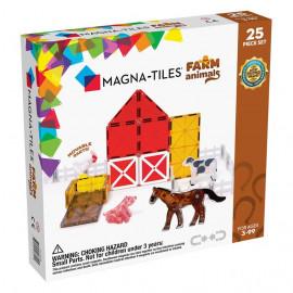 Set Magna-Tiles Farm Animals - 25 piese magnetice de construcție cu animăluțe