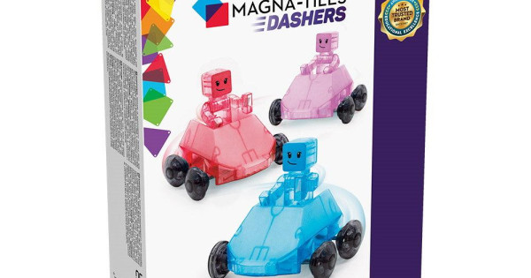 Set Magna Tiles Dashers 6 Piese Magnetice Figurine Masinute