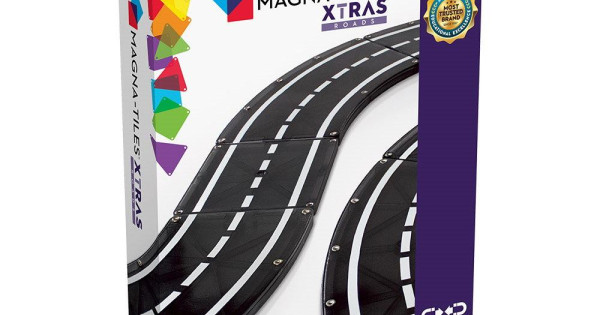 Set Magna Tiles Xtras Roads Extensie 12 Piese Magnetice