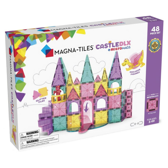 Set MAGNA-TILES Castle Deluxe - 48 piese magnetice de construcție Set MAGNA-TILES Castle Deluxe - 48 piese magnetice de construcție