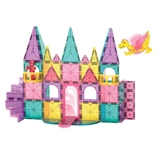 Set MAGNA-TILES Castle Deluxe - 48 piese magnetice de construcție Set MAGNA-TILES Castle Deluxe - 48 piese magnetice de construcție
