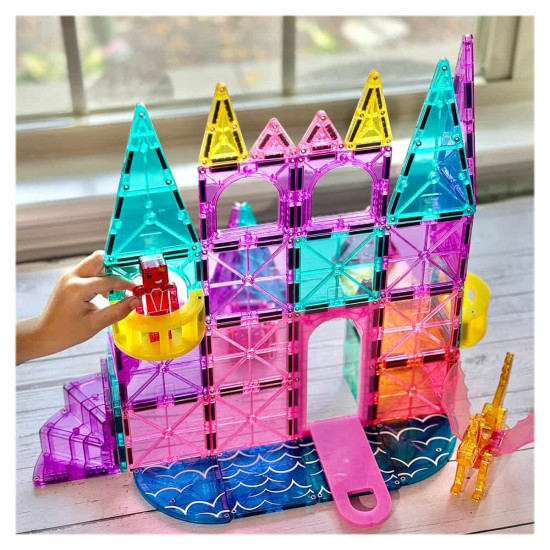 Set MAGNA-TILES Castle Deluxe - 48 piese magnetice de construcție Set MAGNA-TILES Castle Deluxe - 48 piese magnetice de construcție