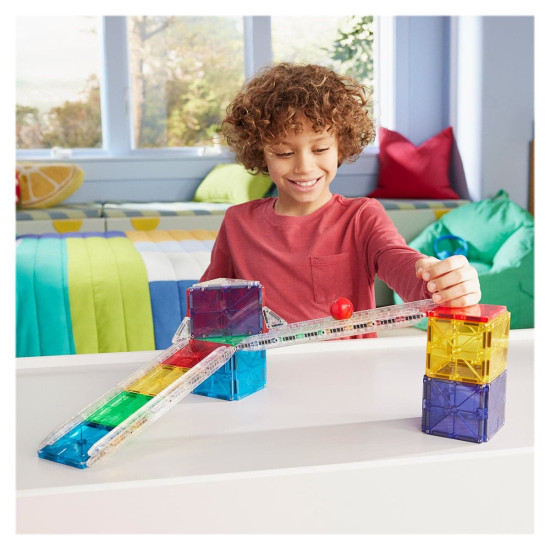 Set MAGNA-TILES Rail Racers - 33 piese magnetice de construcție Set MAGNA-TILES Rail Racers - 33 piese magnetice de construcție