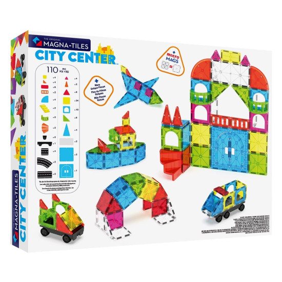 Set MAGNA-TILES City Center - 110 piese magnetice de construcție Set MAGNA-TILES City Center - 110 piese magnetice de construcție