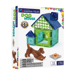 Set MAGNA-TILES Dog House - 13 piese magnetice de construcție
