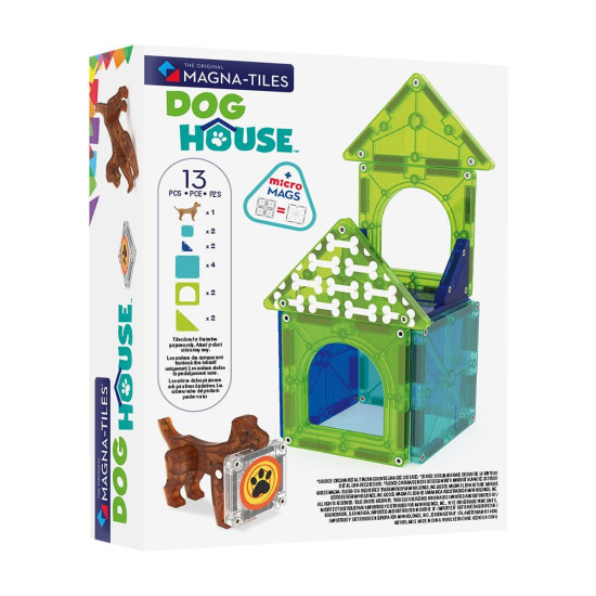 Set MAGNA-TILES Dog House - 13 piese magnetice de construcție Set MAGNA-TILES Dog House - 13 piese magnetice de construcție