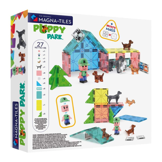 Set MAGNA-TILES Puppy Park - 27 piese magnetice de construcție Set MAGNA-TILES Puppy Park - 27 piese magnetice de construcție