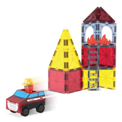 Set MAGNA-TILES Fire Rescue - 27 piese magnetice de construcție Set MAGNA-TILES Fire Rescue - 27 piese magnetice de construcție
