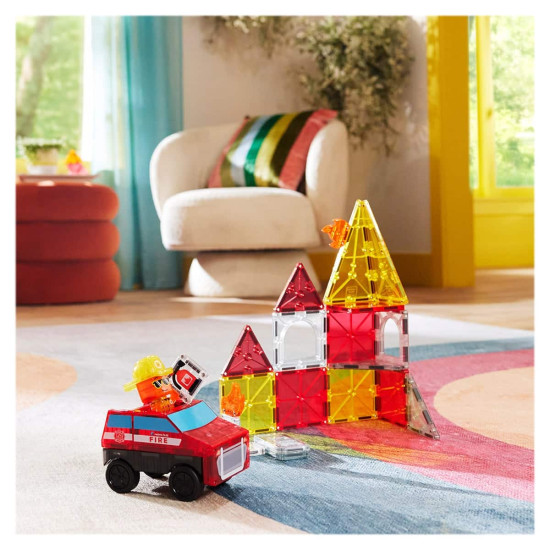Set MAGNA-TILES Fire Rescue - 27 piese magnetice de construcție Set MAGNA-TILES Fire Rescue - 27 piese magnetice de construcție