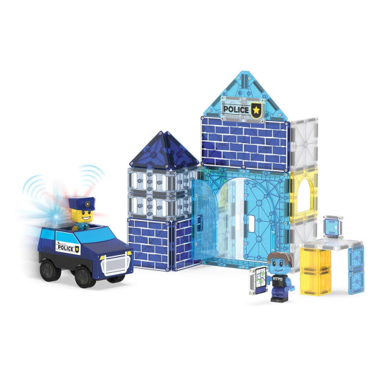 Set MAGNA-TILES Police Station - 35 piese magnetice de construcție Set MAGNA-TILES Police Station - 35 piese magnetice de construcție