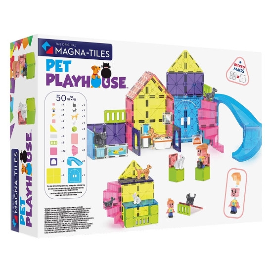 Set MAGNA-TILES Pet Playhouse - 50 piese magnetice de construcție Set MAGNA-TILES Pet Playhouse - 50 piese magnetice de construcție