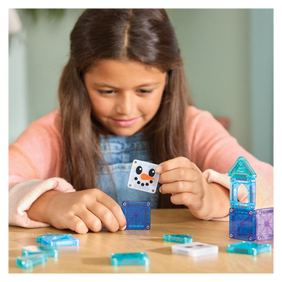 Set MAGNA-TILES MicroMAGS Travel Set Winter Wonder - 26 piese magnetice de construcție mici Set MAGNA-TILES MicroMAGS Travel Set Winter Wonder - 26 piese magnetice de construcție mici