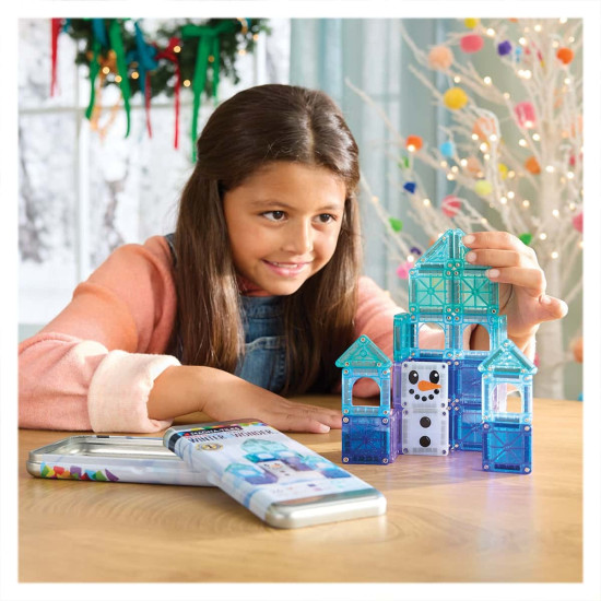 Set MAGNA-TILES MicroMAGS Travel Set Winter Wonder - 26 piese magnetice de construcție mici Set MAGNA-TILES MicroMAGS Travel Set Winter Wonder - 26 piese magnetice de construcție mici