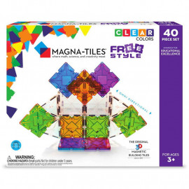 Set Magna-Tiles Freestyle - 40 piese magnetice de construcție cu magneți mobili