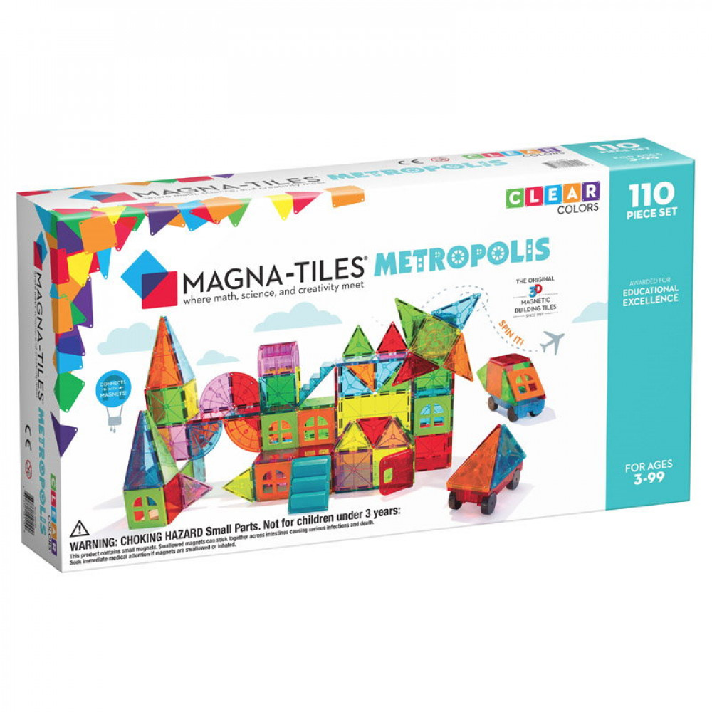 Set Magna-Tiles Metropolis - 110 piese magnetice de construcție