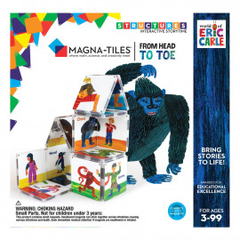 Set Magna-Tiles Structures CreateOn Eric Carle ”Din cap până în picioare”  - 16 piese magnetice de construcție imprimate