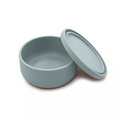 Bol din silicon cu capac Magni Dusty Blue