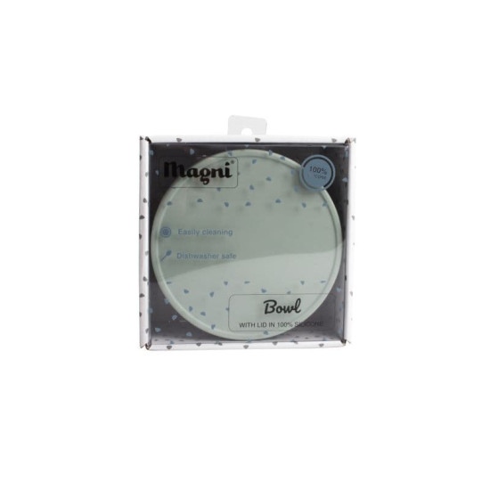 Bol din silicon cu capac Magni Dusty Blue