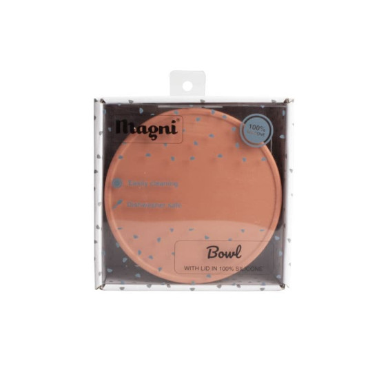 Bol din silicon cu capac Magni Terra Cotta