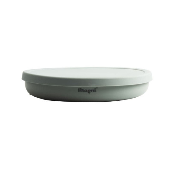 Farfurie compartimentată cu capac Magni Dusty Blue din silicon
