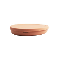 Farfurie compartimentată cu capac Magni Terra Cotta din silicon