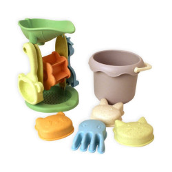 Set de plajă Magni: 8 piese din bioplastic din grâu, cu moară