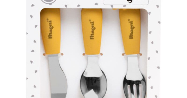 Set Tacamuri Copii Magni Honey Yellow Inox Silicon