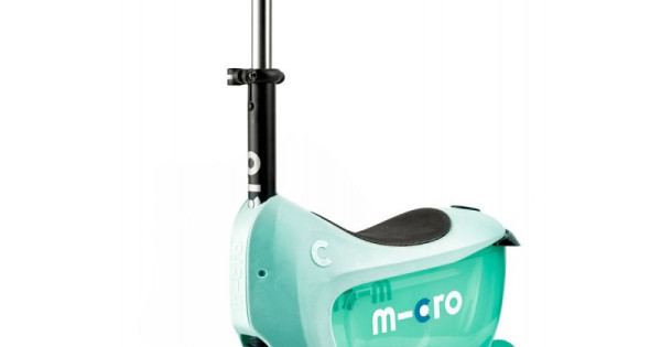 Trotineta Mini Micro 2 Go Deluxe Mint Copii 3 Roti Sezut Vernil