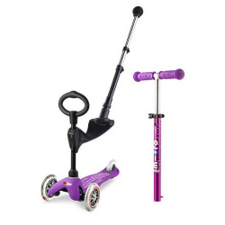 Trotinetă Mini Micro 3-în-1 Deluxe Purple Cu Mâner Parental Trotinetă Mini Micro 3-în-1 Deluxe Purple Cu Mâner Parental