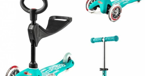 Trotineta Mini Micro 3 In 1 Deluxe Aqua Pentru Copii De 1 6 Ani