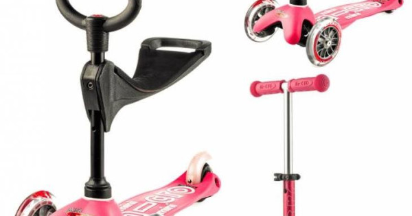 Trotineta Mini Micro 3 In 1 Deluxe Pink Pentru Copii De 1 6 Ani