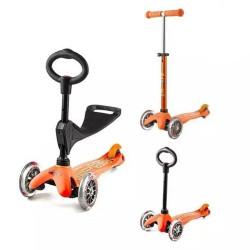Trotinetă Mini Micro 3-în-1 Deluxe Orange pentru copii de 1-6 ani