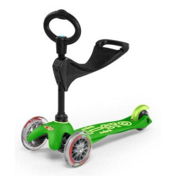 Trotinetă Mini Micro 3-în-1 Deluxe Green Cu Mâner Parental Trotinetă Mini Micro 3-în-1 Deluxe Green Cu Mâner Parental