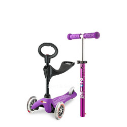 Trotinetă Mini Micro 3-în-1 Deluxe Purple pentru copii de 1-6 ani