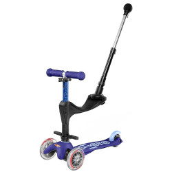 Trotinetă Mini Micro 3-în-1 Deluxe Blue Cu Mâner Parental Trotinetă Mini Micro 3-în-1 Deluxe Blue Cu Mâner Parental
