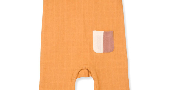 Salopeta Fara Maneci Muselina Bumbac Organic By Feldman Copii Play Of Colors Sun Ochre