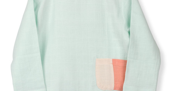 Bluza Maneca Lunga Muselina Bumbac Organic By Feldman Play Of Colors Glacier