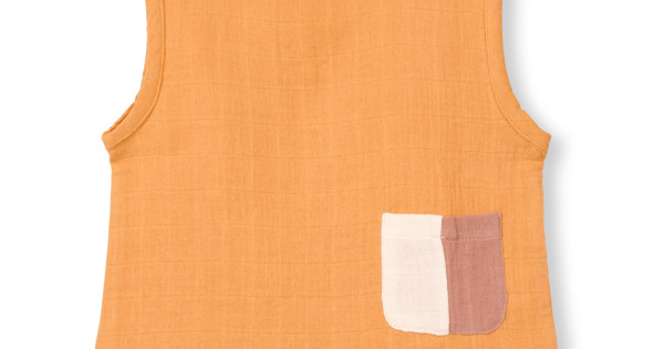 Bluza Fara Maneci Muselina Bumbac Organic By Feldman Play Of Colors Sun Ochre