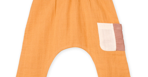 Pantaloni Salvari Muselina Bumbac Organic By Feldman Play Of Colors Sun Ochre