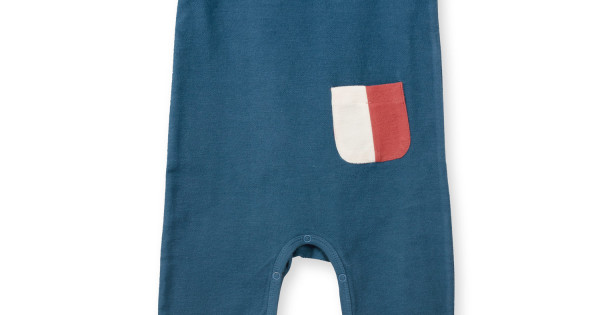 Salopeta Fara Maneci Bumbac Organic French Terry By Feldman Copii Play Of Colors Petrol Blue