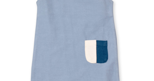 Salopeta Scurta Fara Maneci Bumbac Organic French Terry By Feldman Copii Play Of Colors Gray Blue