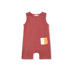 Salopetă scurtă fără mâneci din bumbac organic French Terry Organic by Feldman pentru copii - Play of Colors Marsala Salopetă scurtă fără mâneci din bumbac organic French Terry Organic by Feldman pentru copii - Play of Colors Marsala