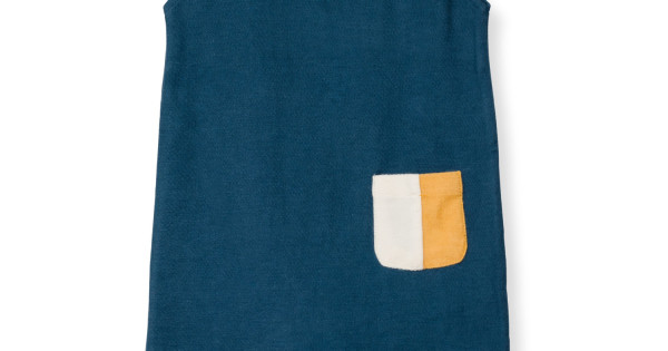 Salopeta Scurta Fara Maneci Bumbac Organic French Terry By Feldman Copii Play Of Colors Petrol Blue