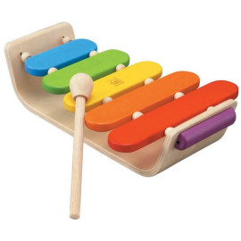 Xilofon oval din lemn ECO Plan Toys - Jucărie muzicală cu 5 note diferite