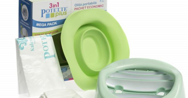 Pachet Economic Potette Plus Vernil Olita Portabila Liner Silicon 10 Pungi Biodegradabile